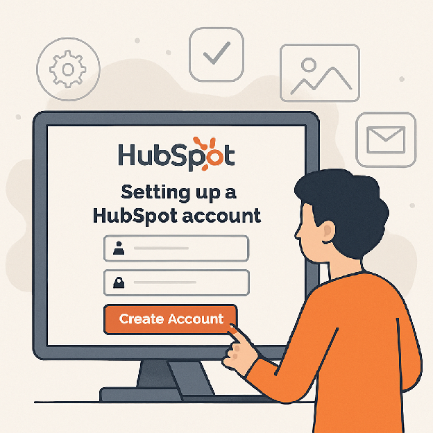 Illustration of setting up a HubSpot account