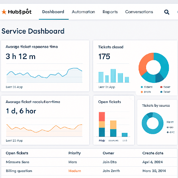 HubSpot Service Dashboard