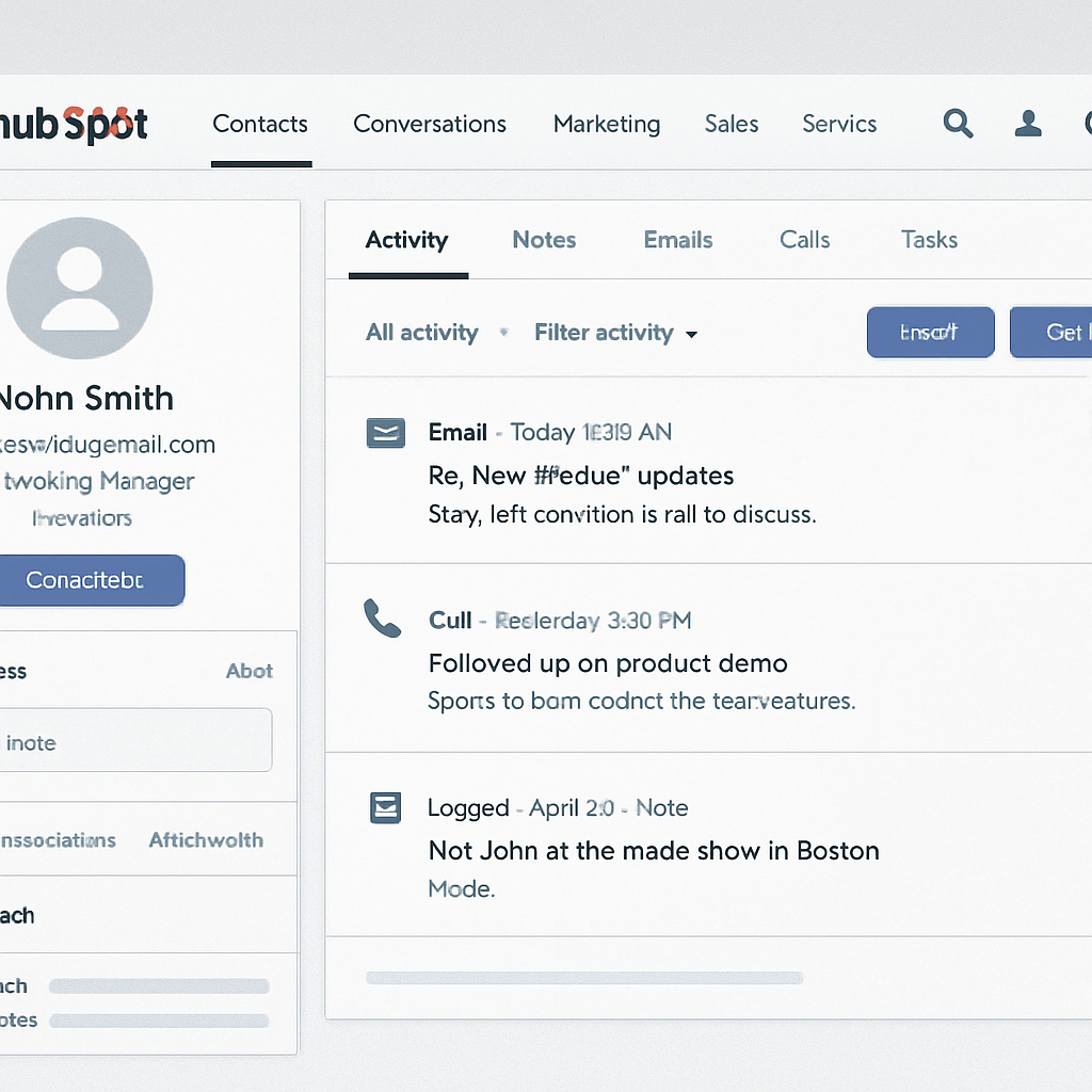 HubSpot interface mockup