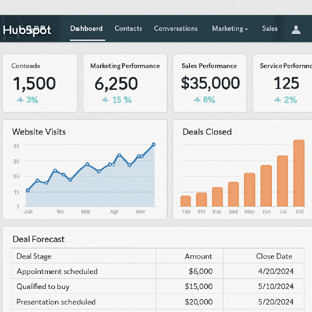 HubSpot dashboard interface
