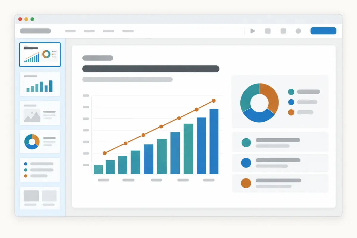 revenue presentation showing the same charts as the workbook